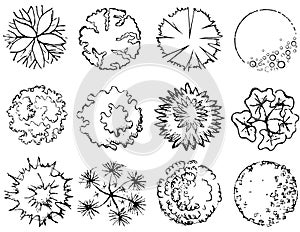 A set of treetop symbols photo