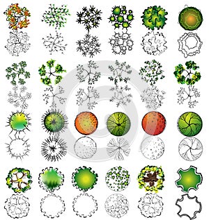 A set of treetop symbols