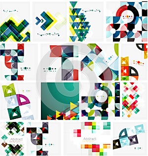 Set of triangle geometric abstract backgrounds