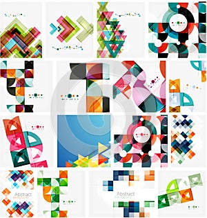 Set of triangle geometric abstract backgrounds