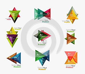 Set of triangle geometric business infographic templates