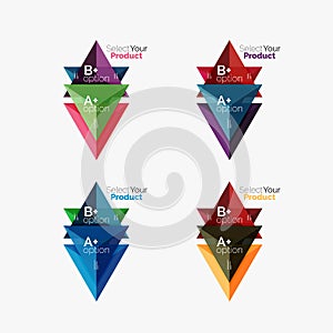 Set of triangle geometric business infographic templates