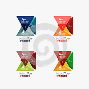 Set of triangle geometric business infographic templates