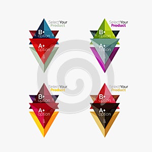 Set of triangle geometric business infographic templates