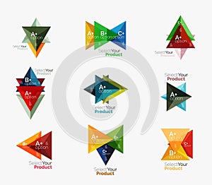 Set of triangle geometric business infographic templates