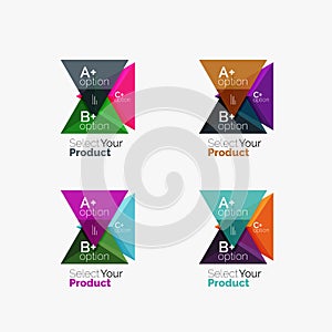 Set of triangle geometric business infographic templates