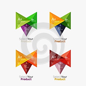 Set of triangle geometric business infographic templates