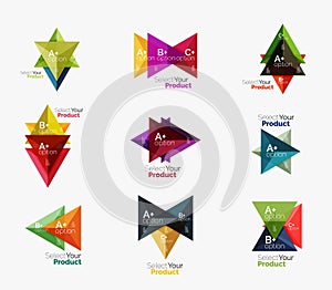 Set of triangle geometric business infographic templates