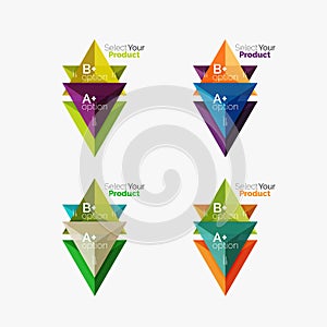 Set of triangle geometric business infographic templates