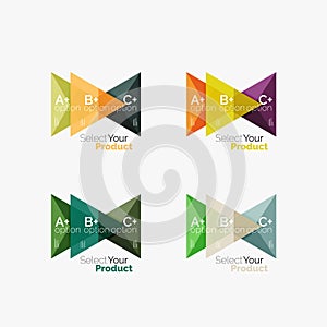 Set of triangle geometric business infographic templates