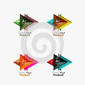 Set of triangle geometric business infographic templates