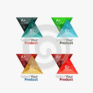 Set of triangle geometric business infographic templates