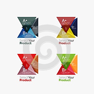 Set of triangle geometric business infographic templates