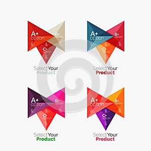 Set of triangle geometric business infographic templates