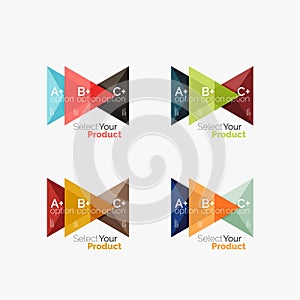 Set of triangle geometric business infographic templates