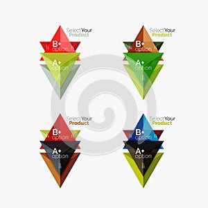 Set of triangle geometric business infographic templates