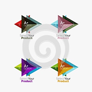 Set of triangle geometric business infographic templates