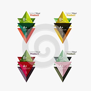 Set of triangle geometric business infographic templates