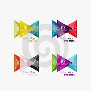 Set of triangle geometric business infographic templates