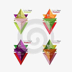 Set of triangle geometric business infographic templates