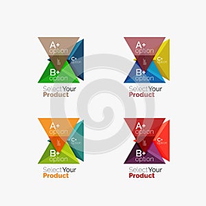 Set of triangle option infographic layouts