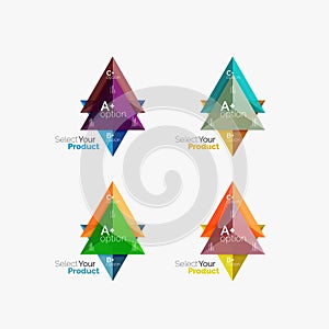 Set of triangle option infographic layouts