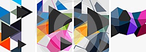 Set of triangle poster backgrounds. Vector illustration For Wallpaper, Banner, Background, Card, Book Illustration