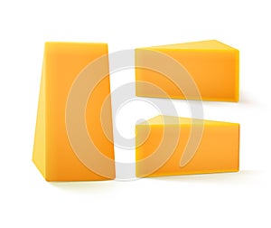 Set of Triangular Pieces Cheddar Cheese