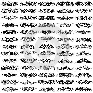 Set of tribal tattoo including