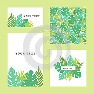 Set of tropical template. Vector goods