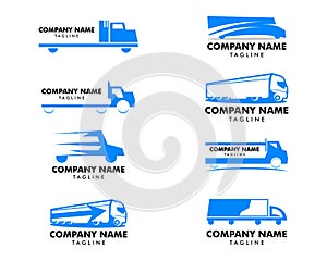 Set of Truck Delivery Cargo Logo Design Vector Template