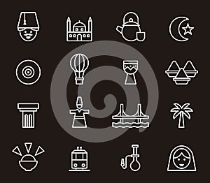 Set of Turkey related icons