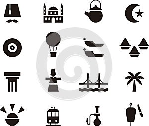 Set of Turkey related web icons