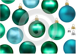 Set of Turquoise Christmas Balls without Motif