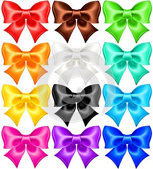 Set of twelve festive bows photo