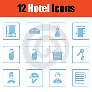 Set of twelve hotel icons