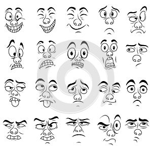 Set of twenty amusing male grimaces photo