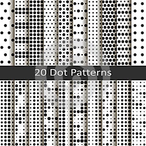 Set of twenty dot patterns photo