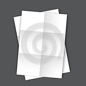 Set of two blank folded Paper Page blank A4 mockup