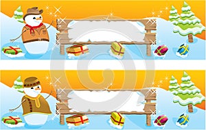 Set of two Christmas banners