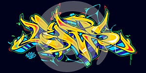 Set Of Two Cyrillic Graffity Wildstyle Alphabets Vector Illustration photo