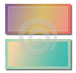 Set of two frames in colored gradient