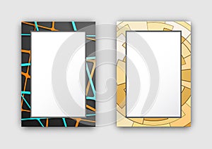 Set of Two Frames Dark Light Vector Illustration