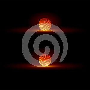 Set of two hot metal balls