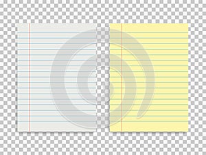 Set of two laned paper form. Template of blank notepad on isolated background.vector