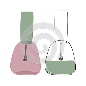 Set of two nail polish bottles.