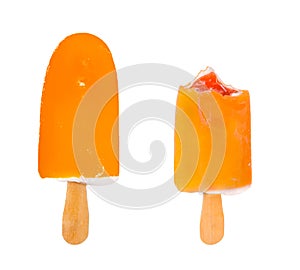 Set of two popsicles in orange glaze
