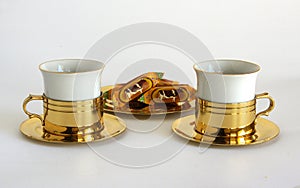 Set of two porcelain cups