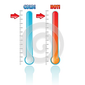 Set of two thermometers isolated on white