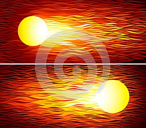 Set of two vector fireballs